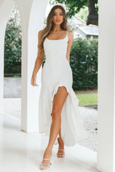 Emoji Asymmetrical Hemline Dress White